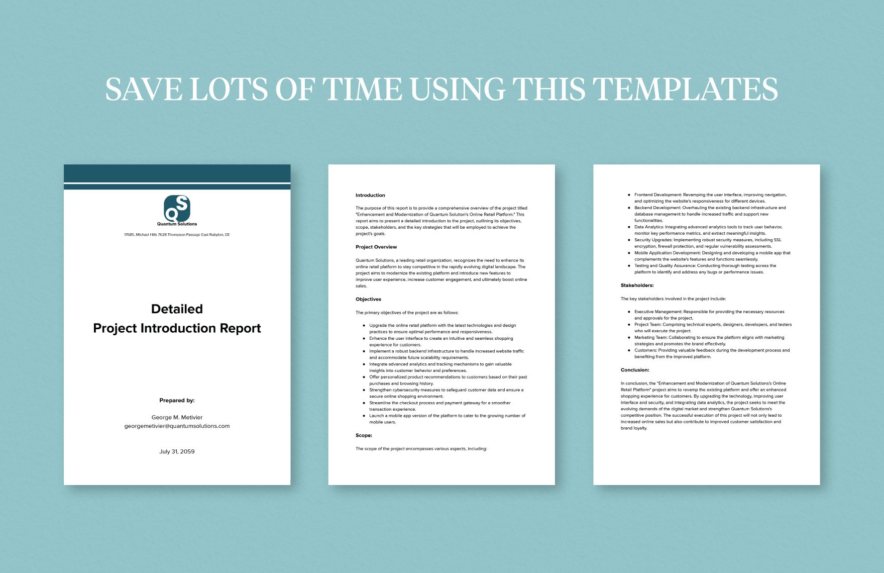 Detailed Project Introduction Report Template