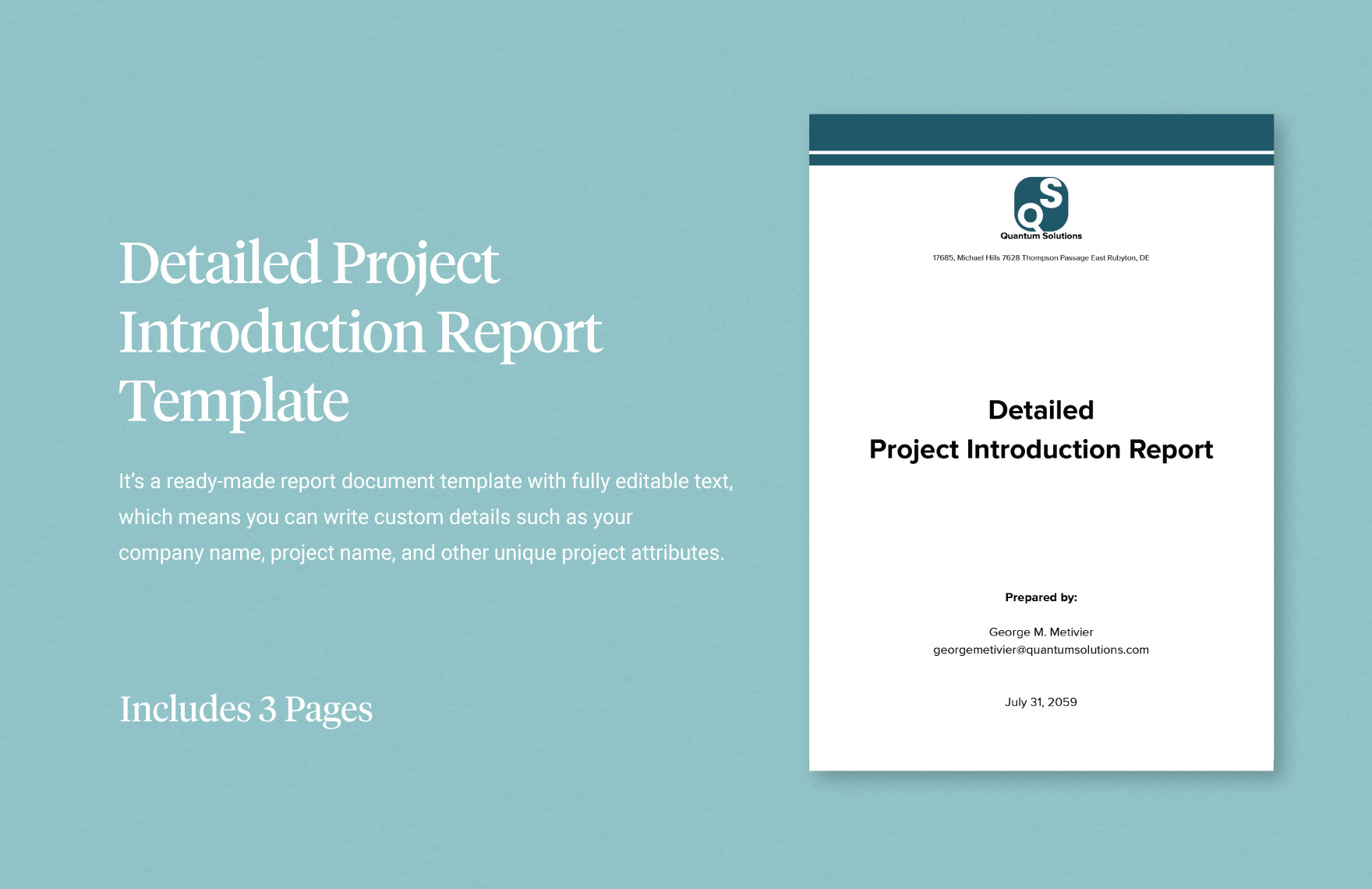 Detailed Project Introduction Report Template