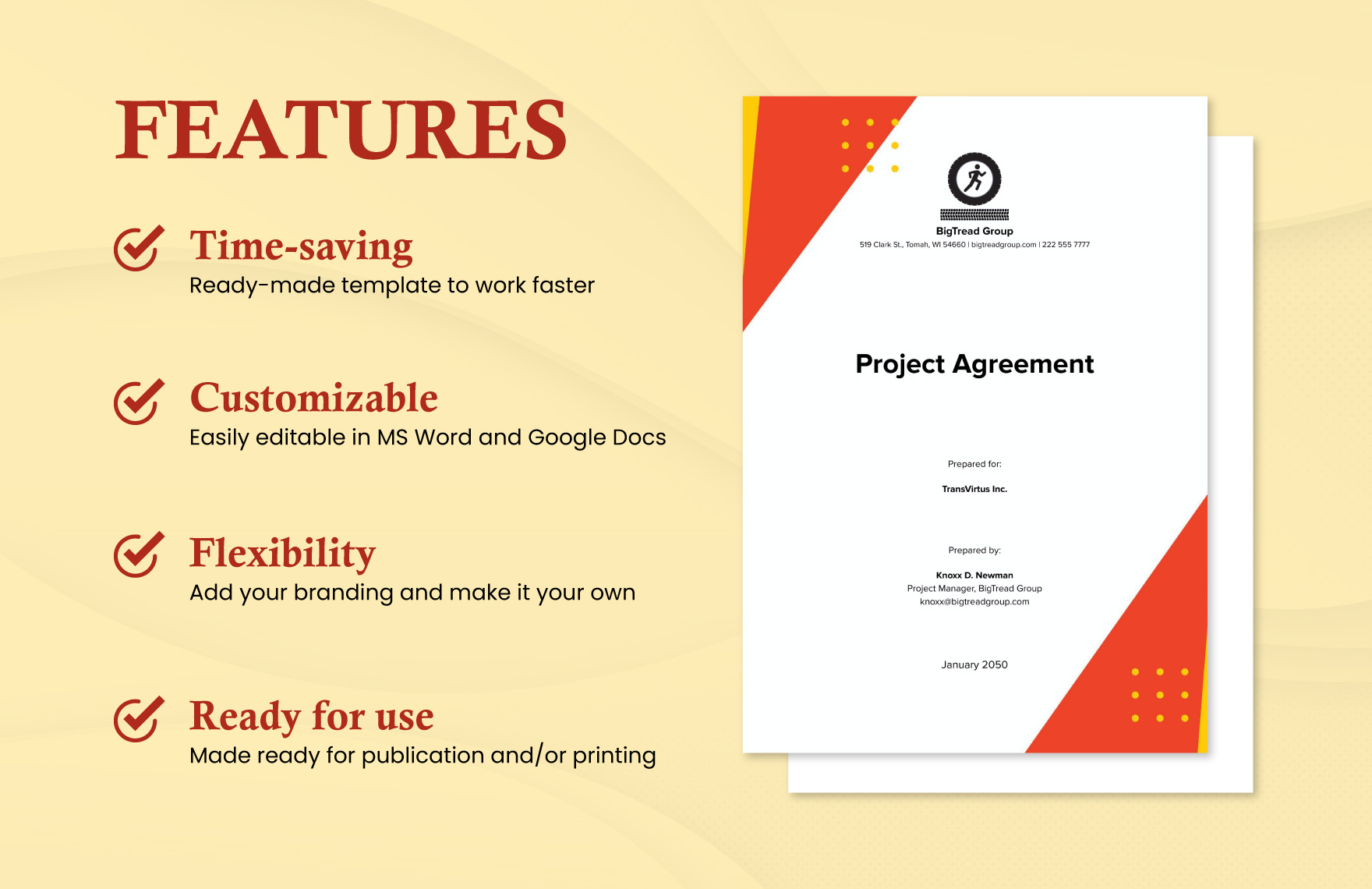 Project Agreement Template