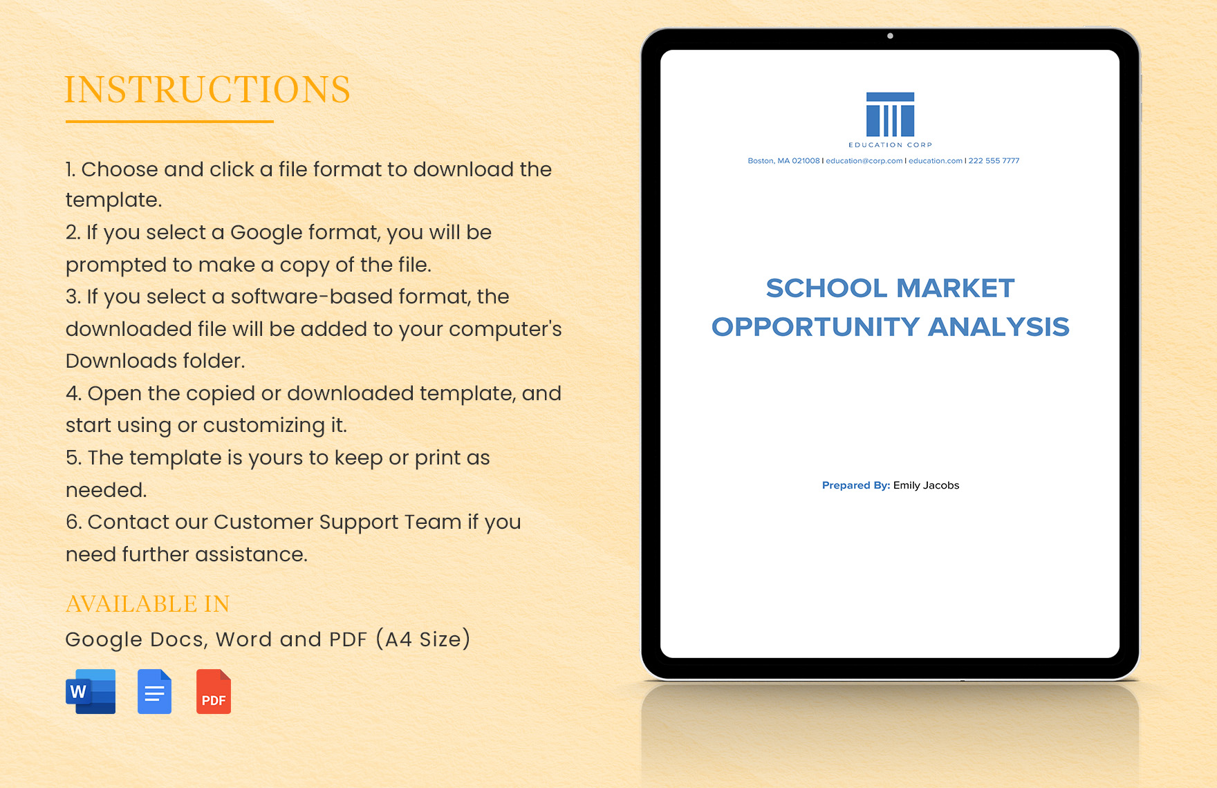 School Market Opportunity Analysis Template