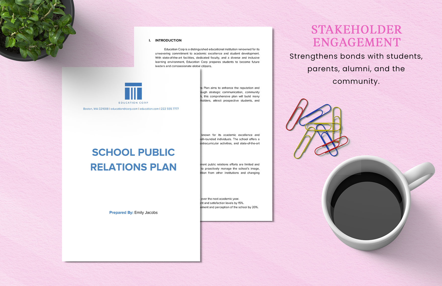 School Public Relations Plan Template