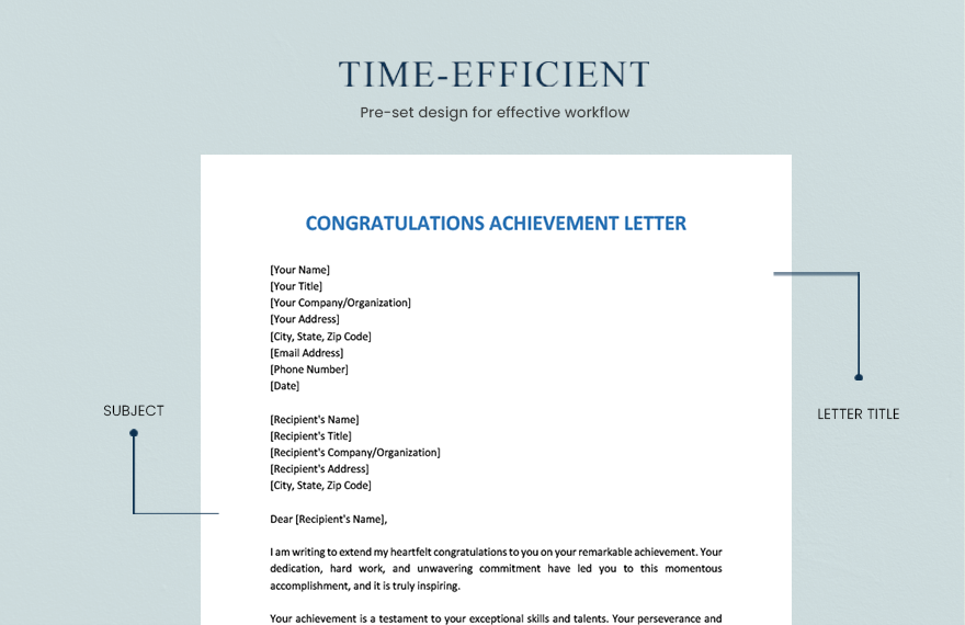 Congratulations Achievement Letter