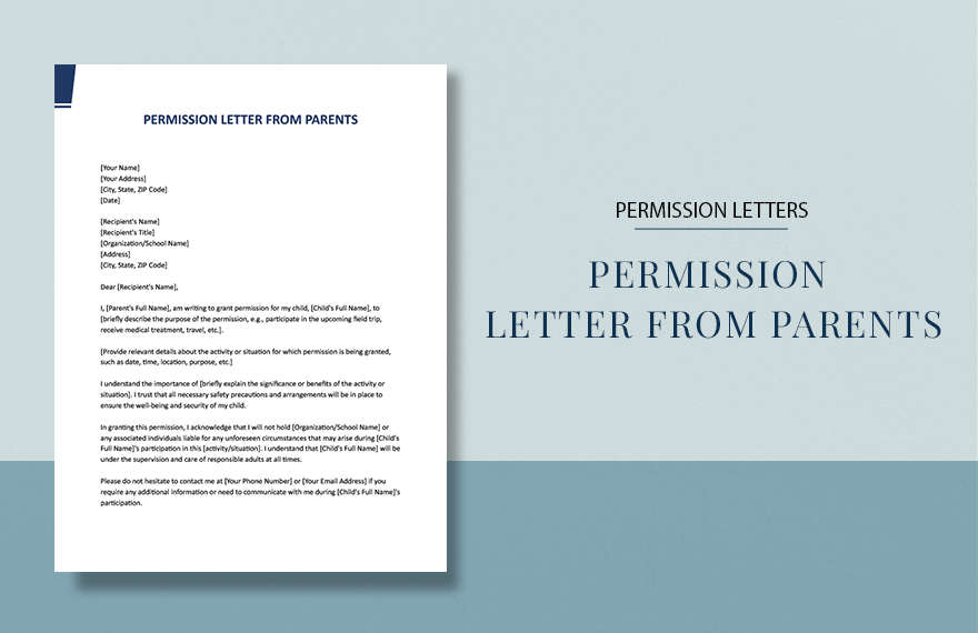 Free Permission Letter From Parents Download In Word Google Docs Apple Pages Template