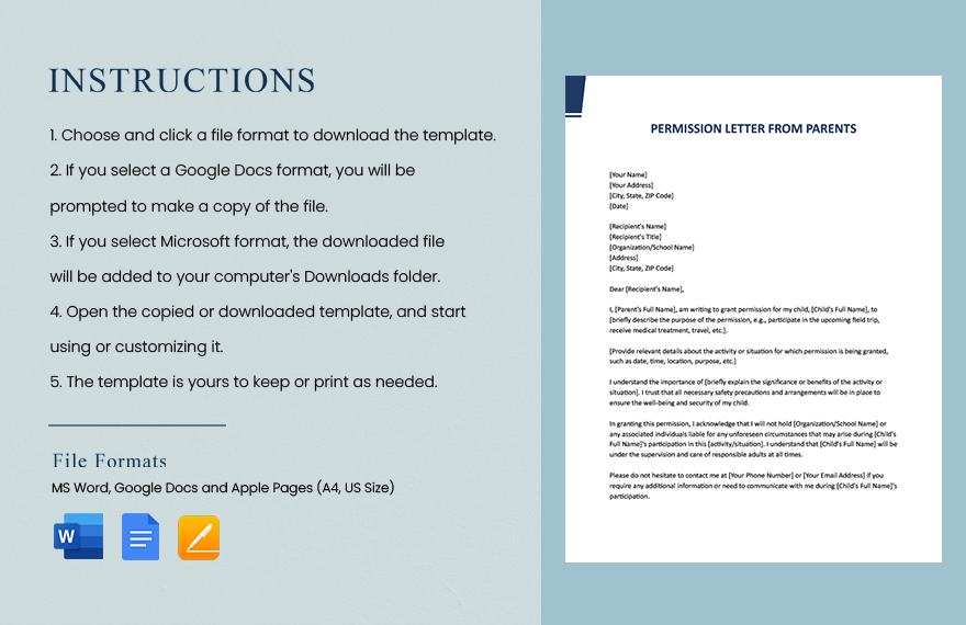 Free Permission Letter From Parents Download In Word Google Docs 