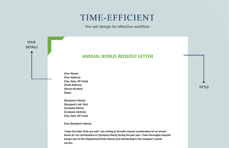 Annual Bonus Request Letter