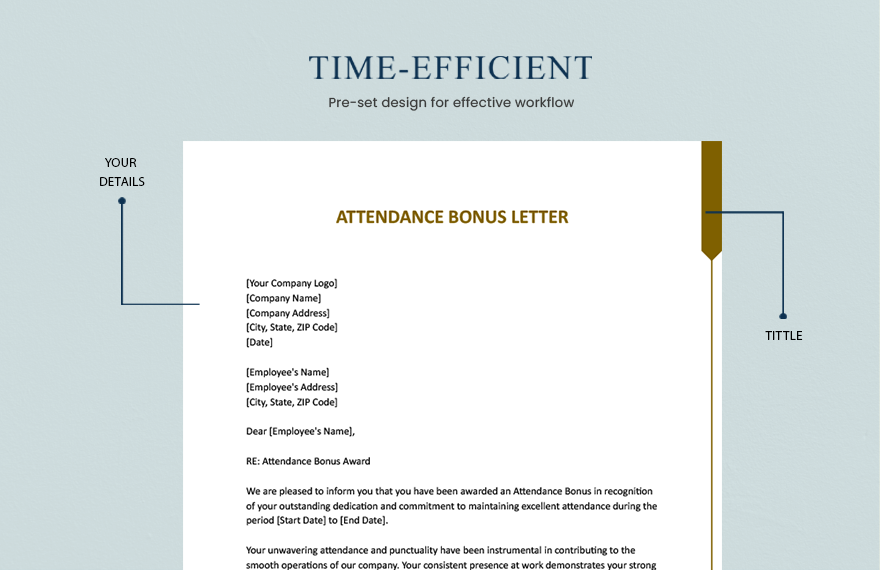 Attendance Bonus Letter