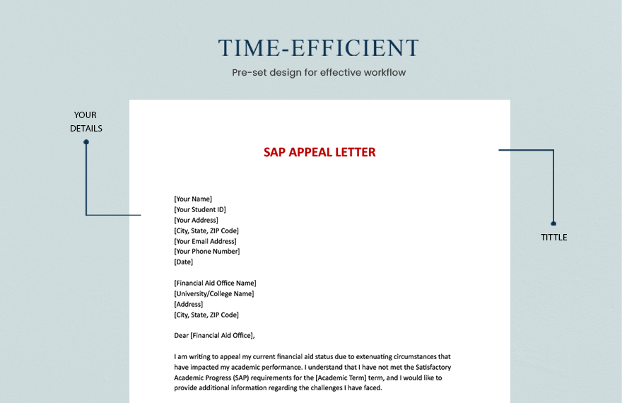 Sap Appeal Letter