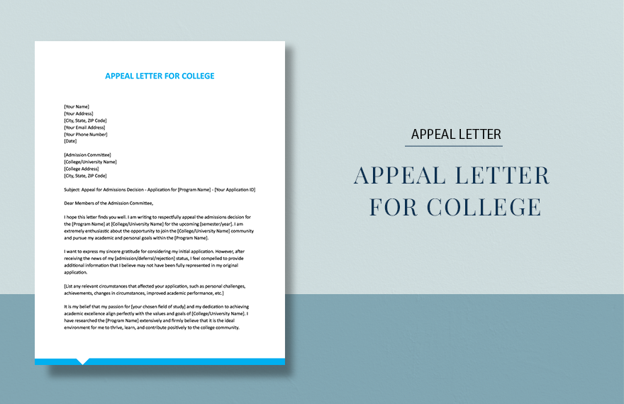Appeal Letter For College in Word, Google Docs, Apple Pages