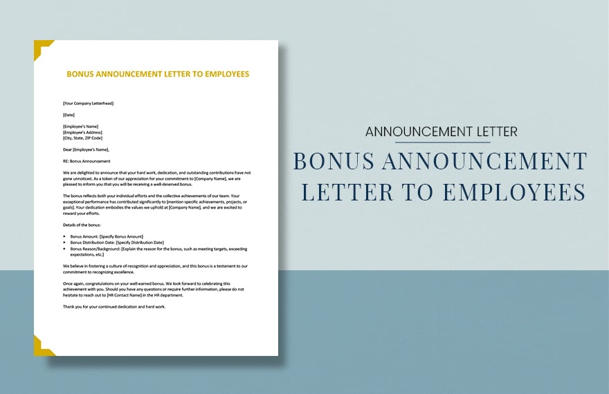 Bonus Announcement Letter To Employees