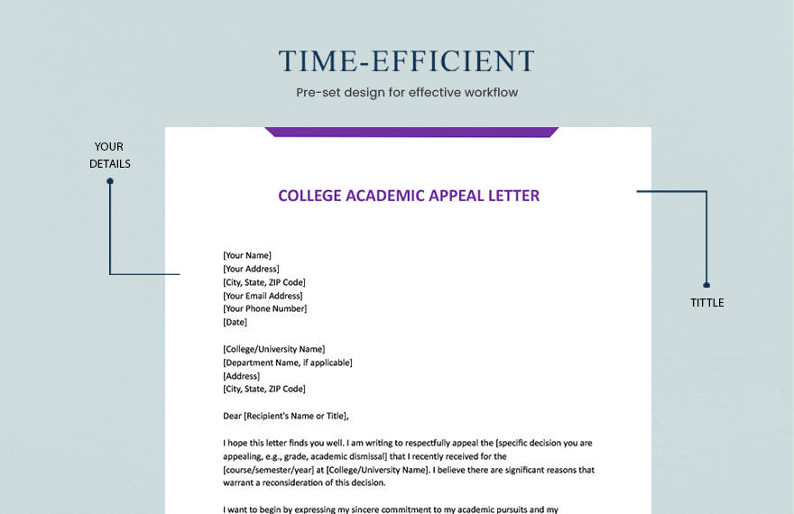College Academic Appeal Letter