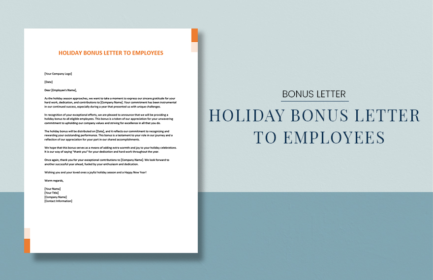 Holiday Bonus Letter To Employees in Word, Google Docs - Download | Template.net