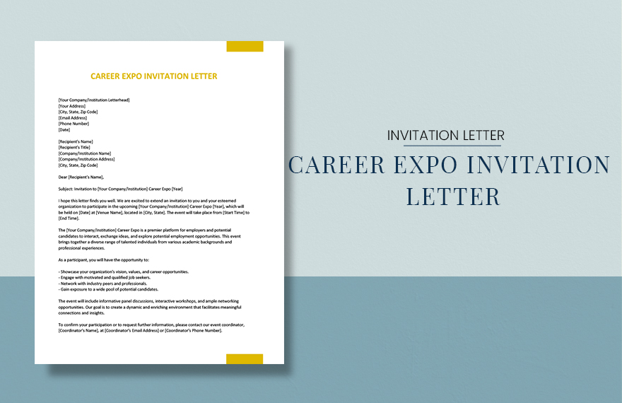 Career Expo Invitation Letter in Word, Google Docs - Download | Template.net