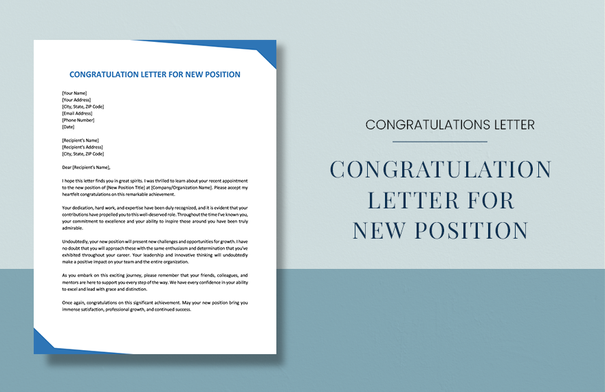 Congratulation Letter For New Position in Word, PDF, Google Docs, Pages - Download | Template.net