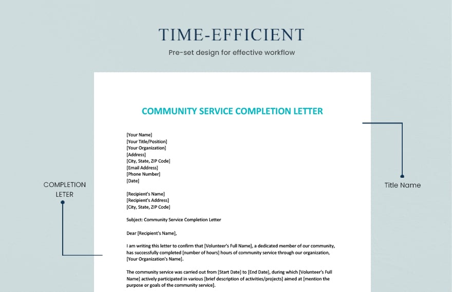 Community Service Completion Letter