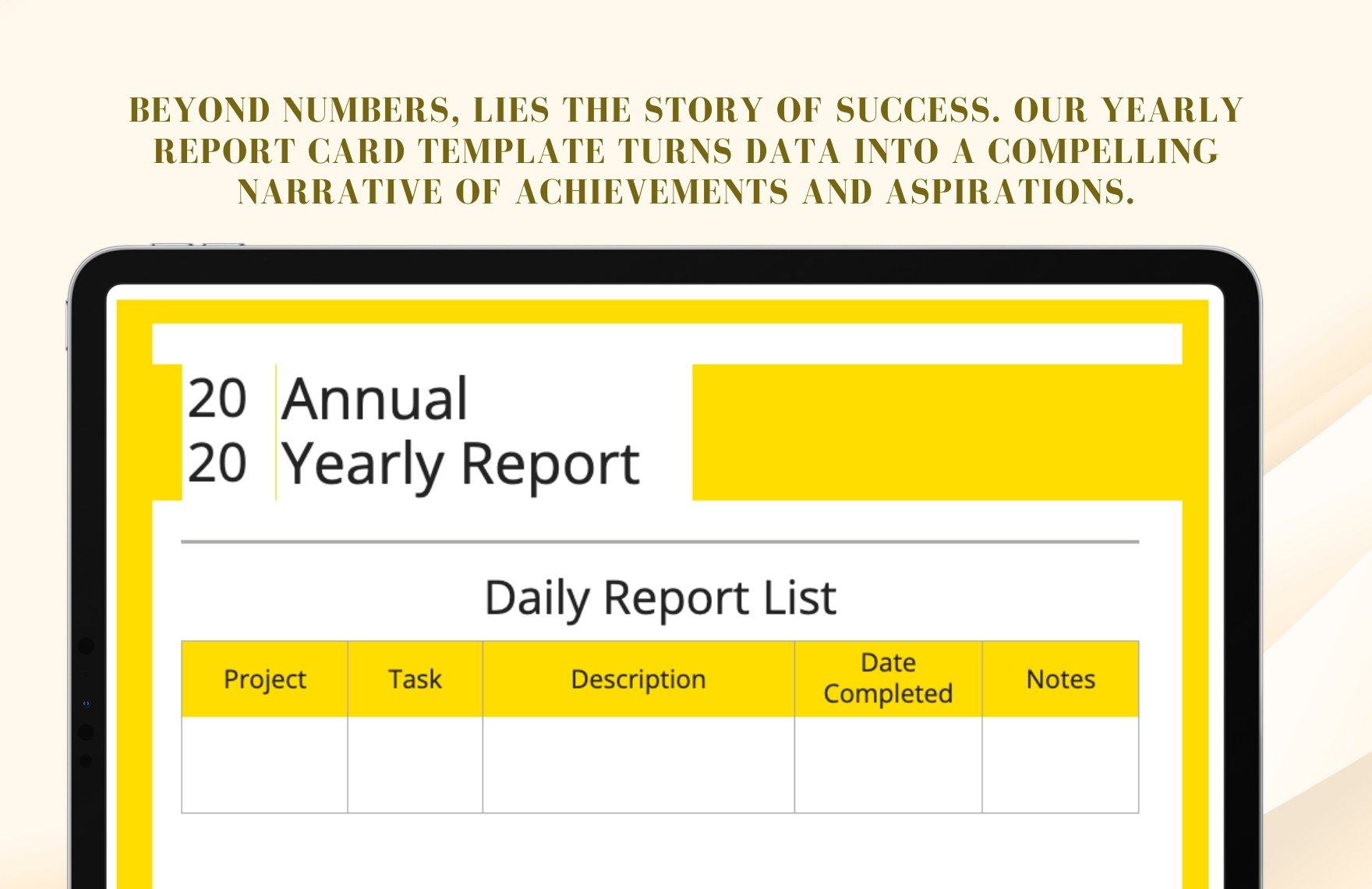 Yearly Report Card Template