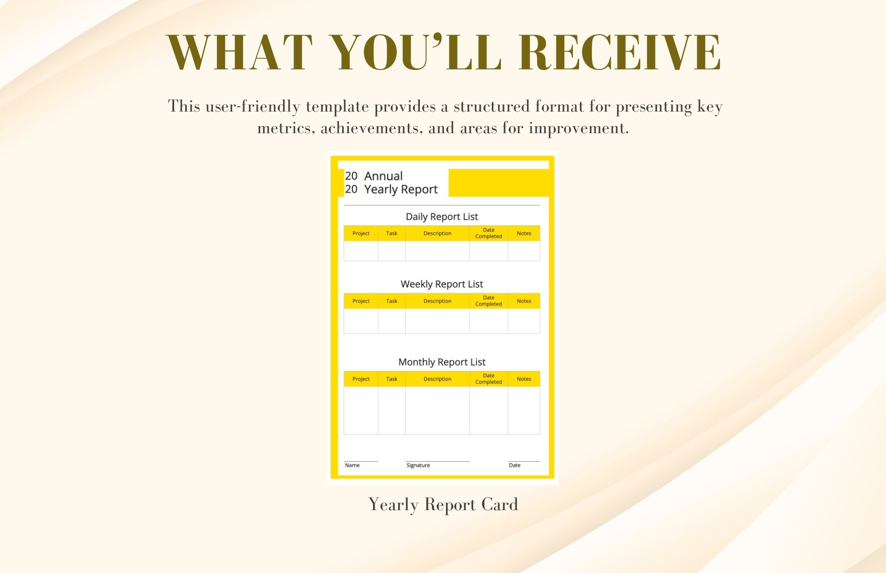 Yearly Report Card Template