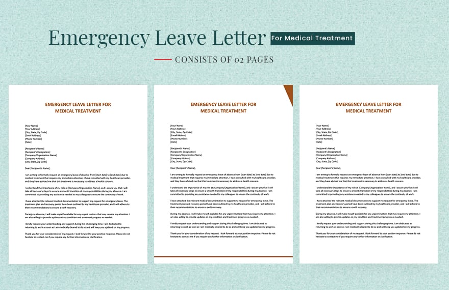 Emergency Leave Letter For Medical Treatment in Word, Google Docs
