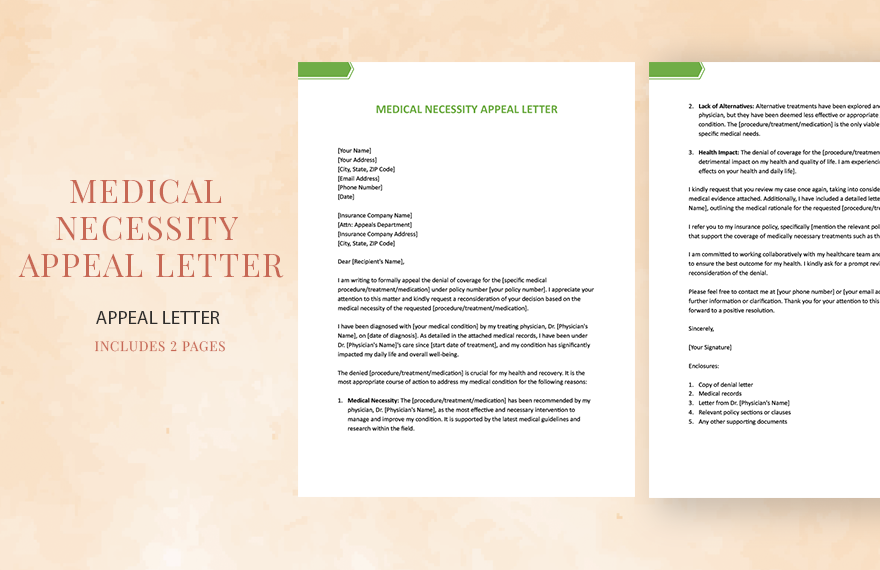 Medical Necessity Appeal Letter in Word, Google Docs, Apple Pages