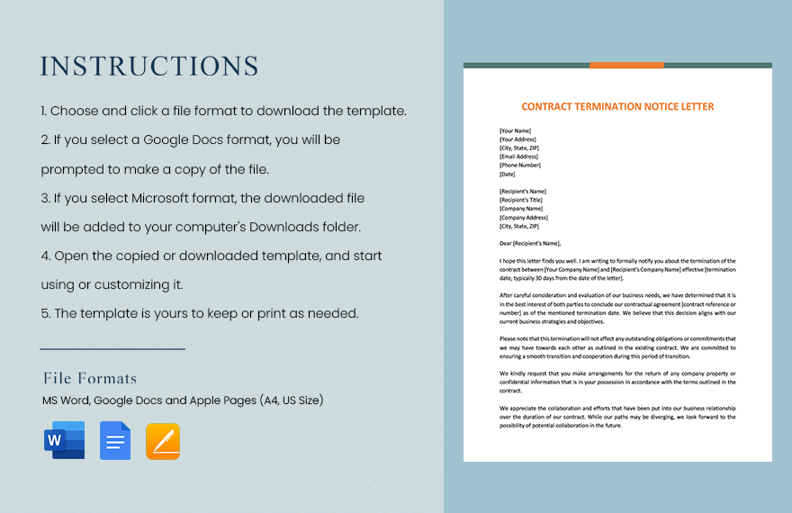 Contract Termination Notice Letter