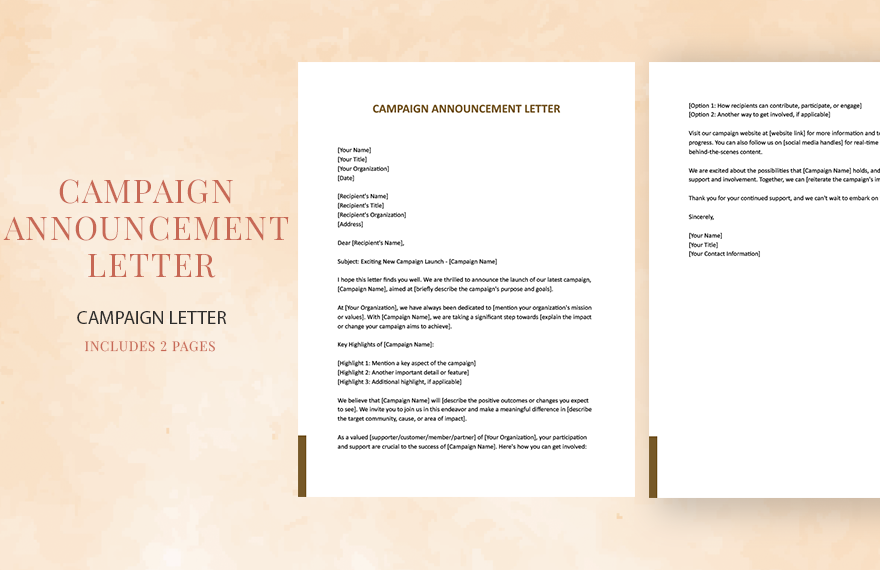 Campaign Announcement Letter