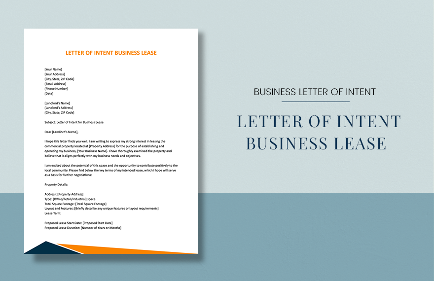 Letter Of Intent Business Lease