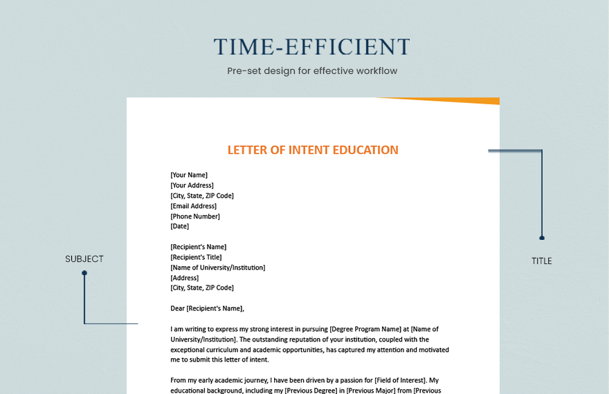 Letter Of Intent Education