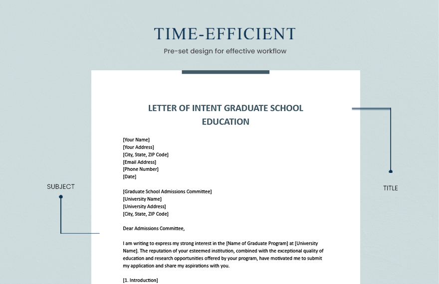 Letter Of Intent Graduate School Education