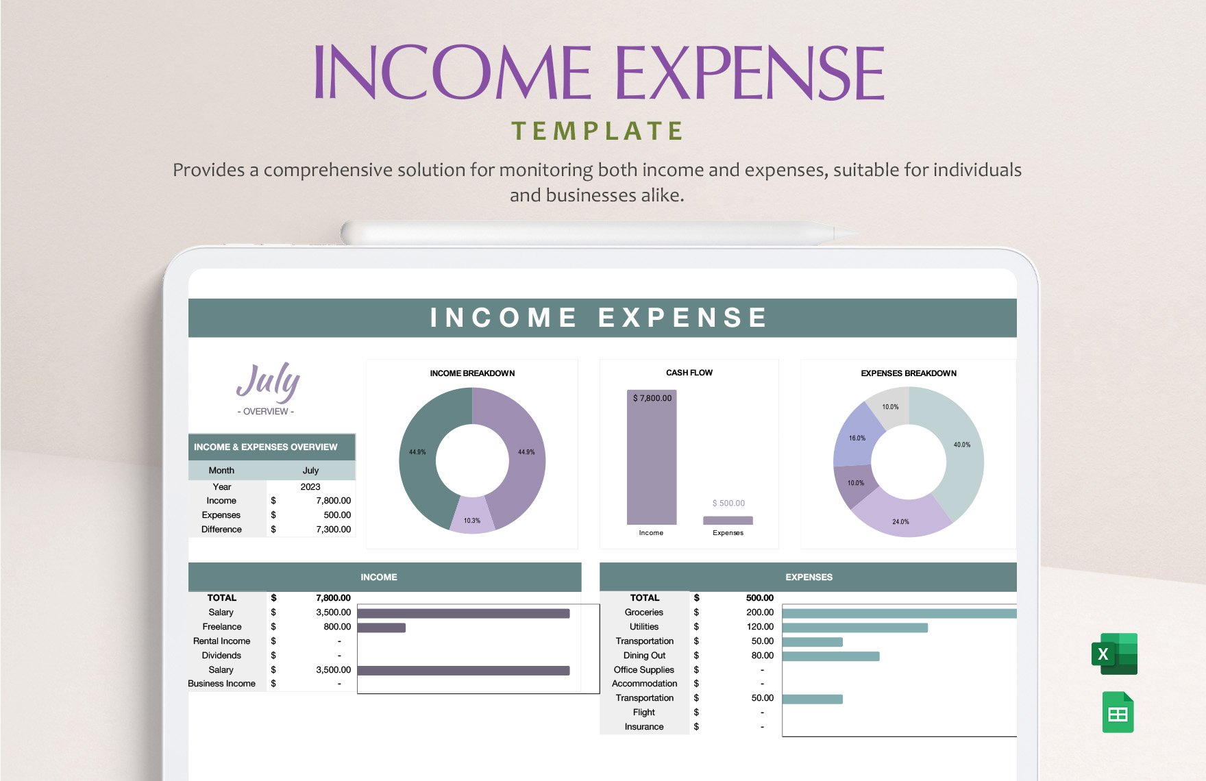 Income Expense template