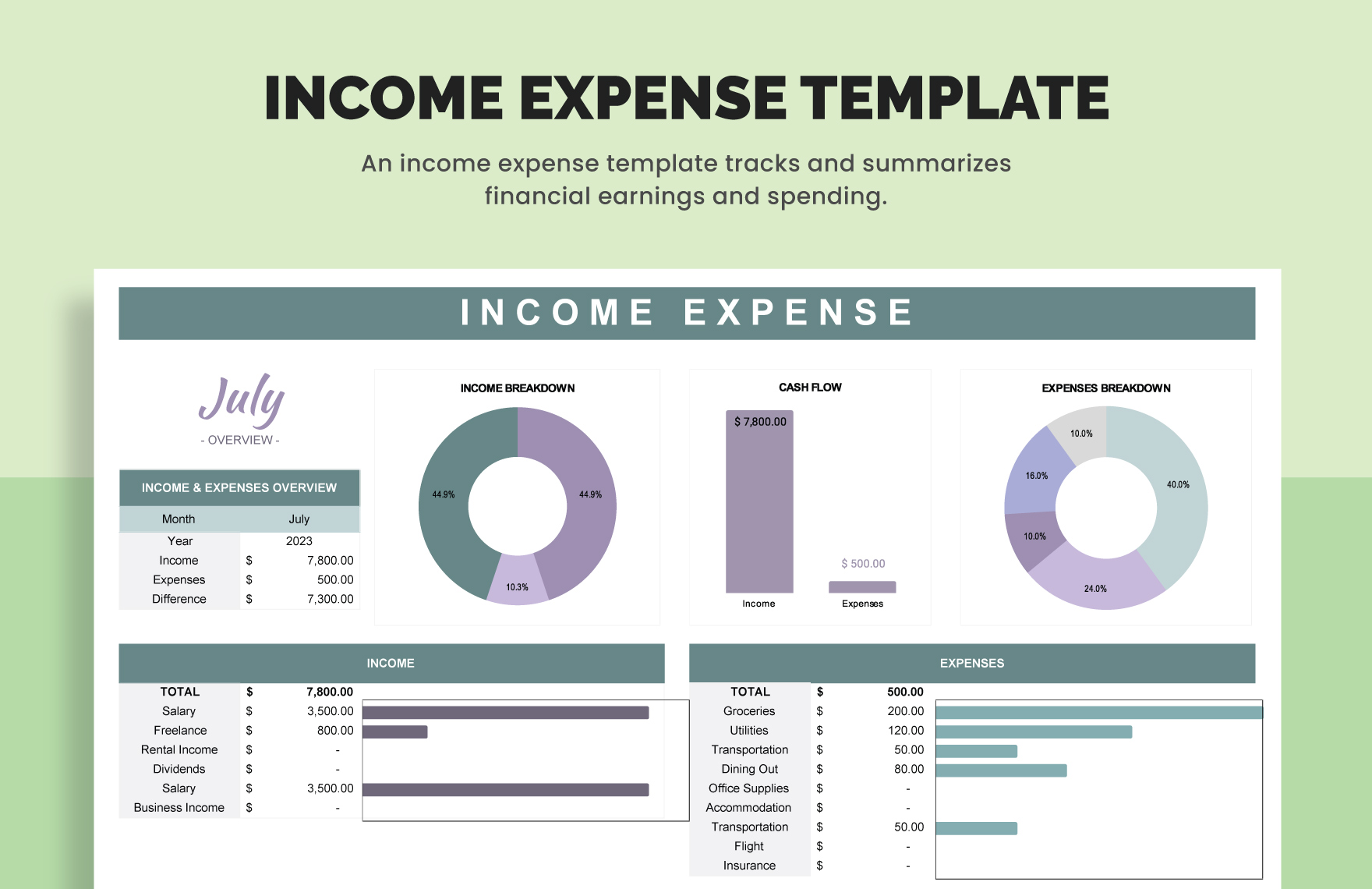 Income Expense template