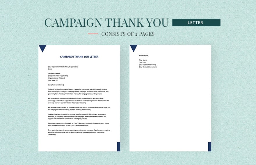 Campaign Thank You Letter in Word, Google Docs, Apple Pages