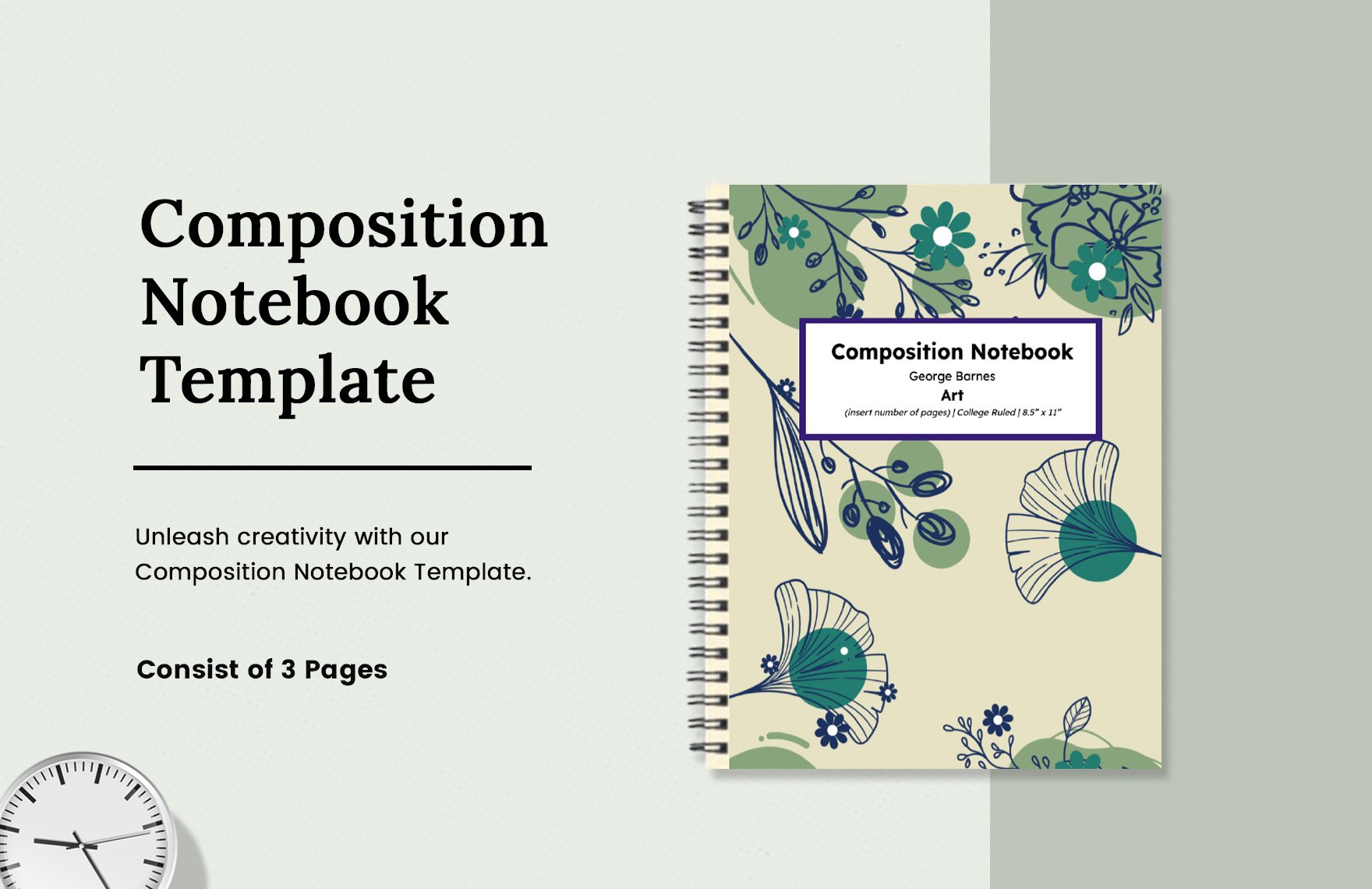 Composition Notebook Template  in Word, Google Docs, PDF