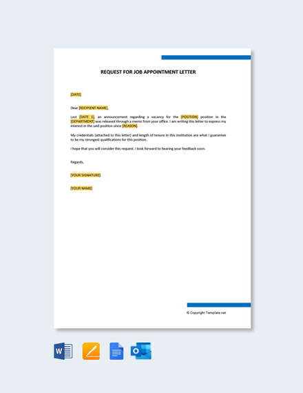 FREE Request Letter for Meeting Appointment Template - Word | Google ...