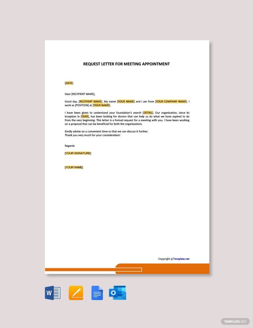 Request Letter for Meeting Appointment Template