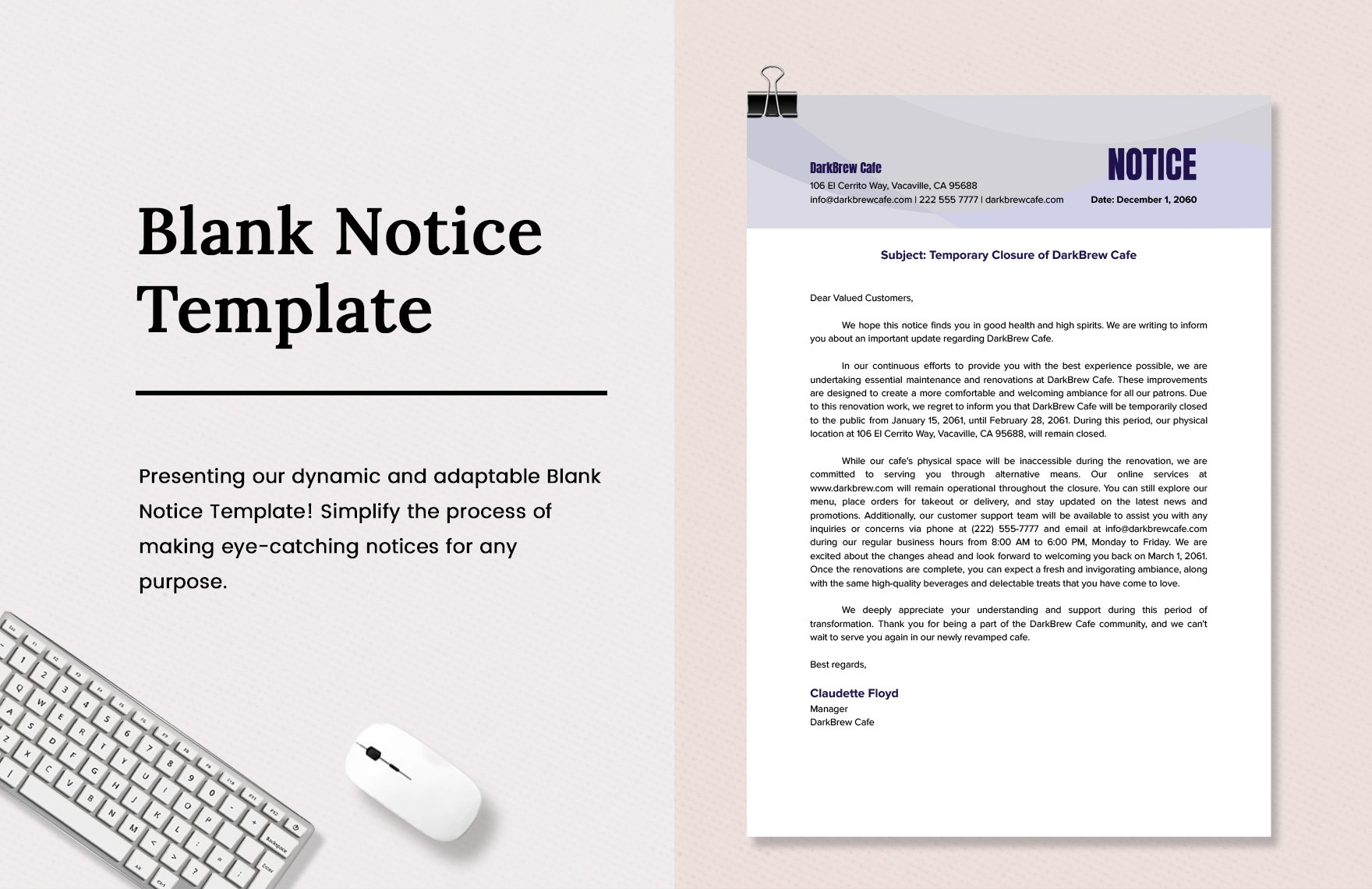 Free Blank Notice Template