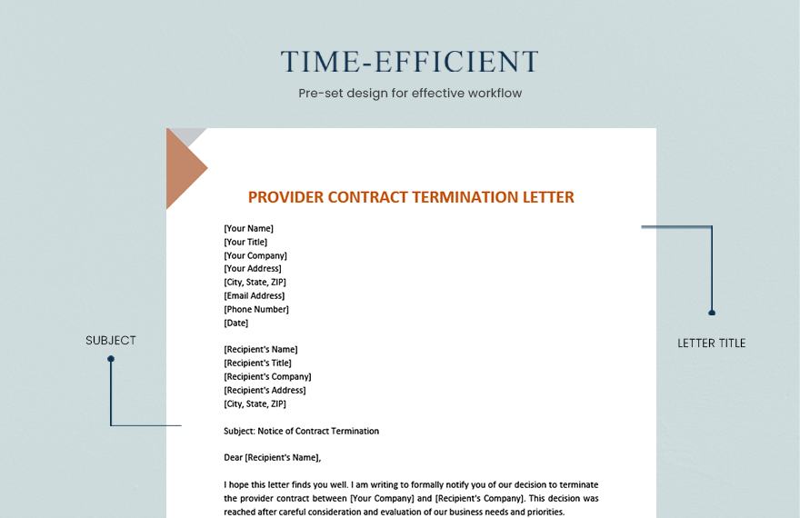 Provider Contract Termination Letter
