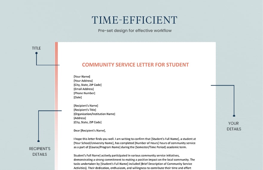 Community Service Letter For Student