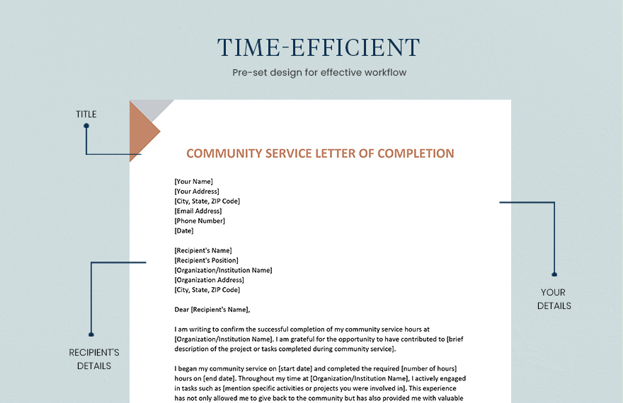 Community Service Letter of Completion