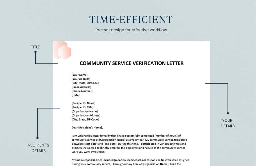Community Service Verification Letter