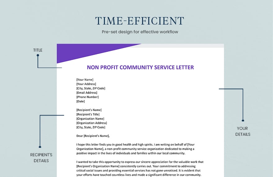 Non Profit Community Service Letter