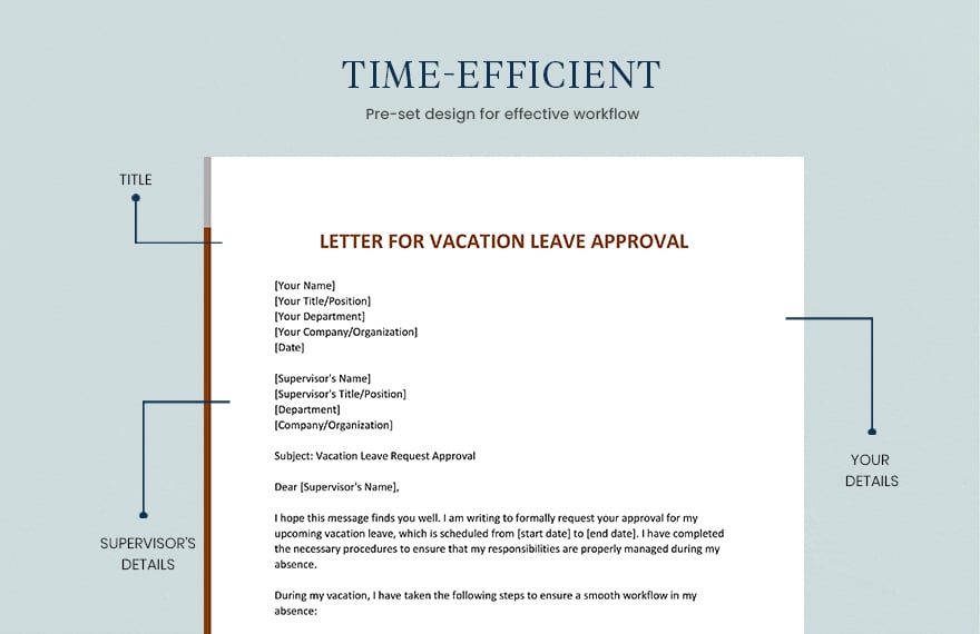Letter For Vacation Leave Approval