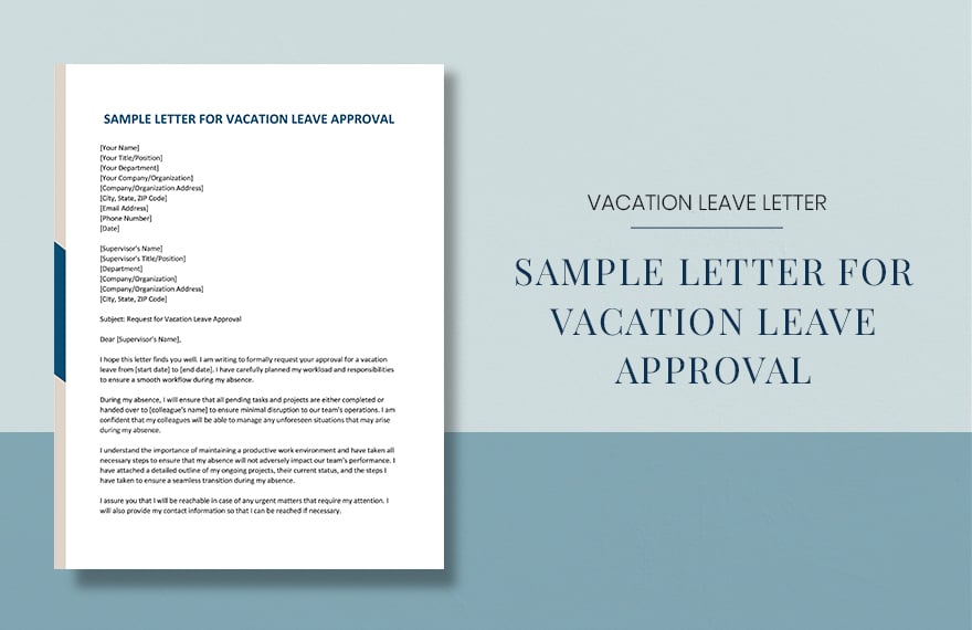Sample Letter For Vacation Leave Approval