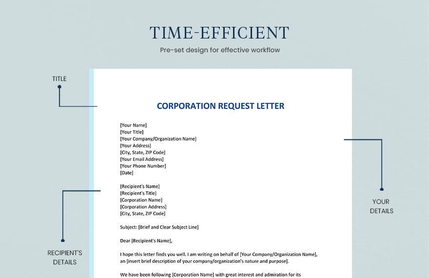 Corporation Request Letter