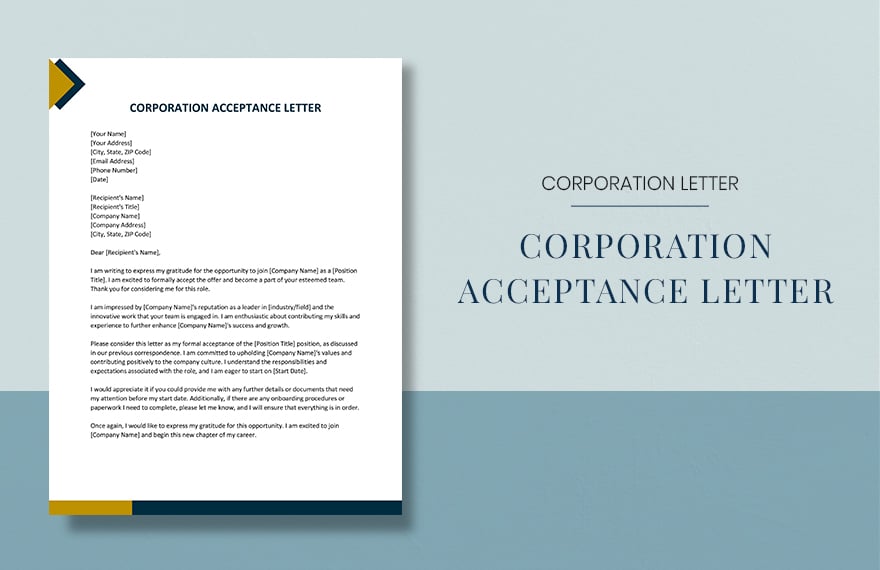 Corporation Acceptance Letter