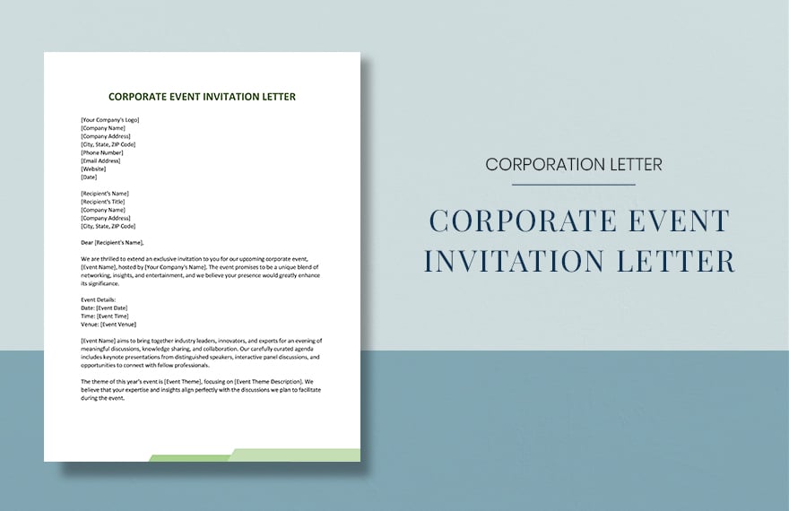Free Corporate Event Invitation Letter