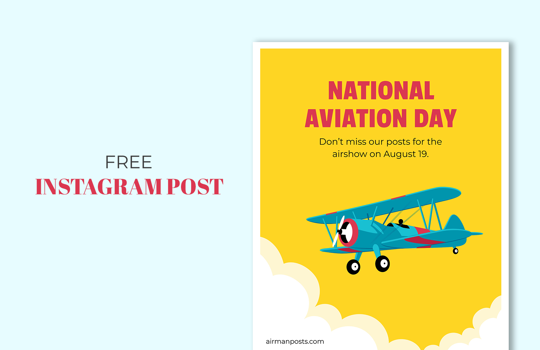 Free National Aviation Day Instagram Post Template in PDF, Illustrator, SVG, JPG
