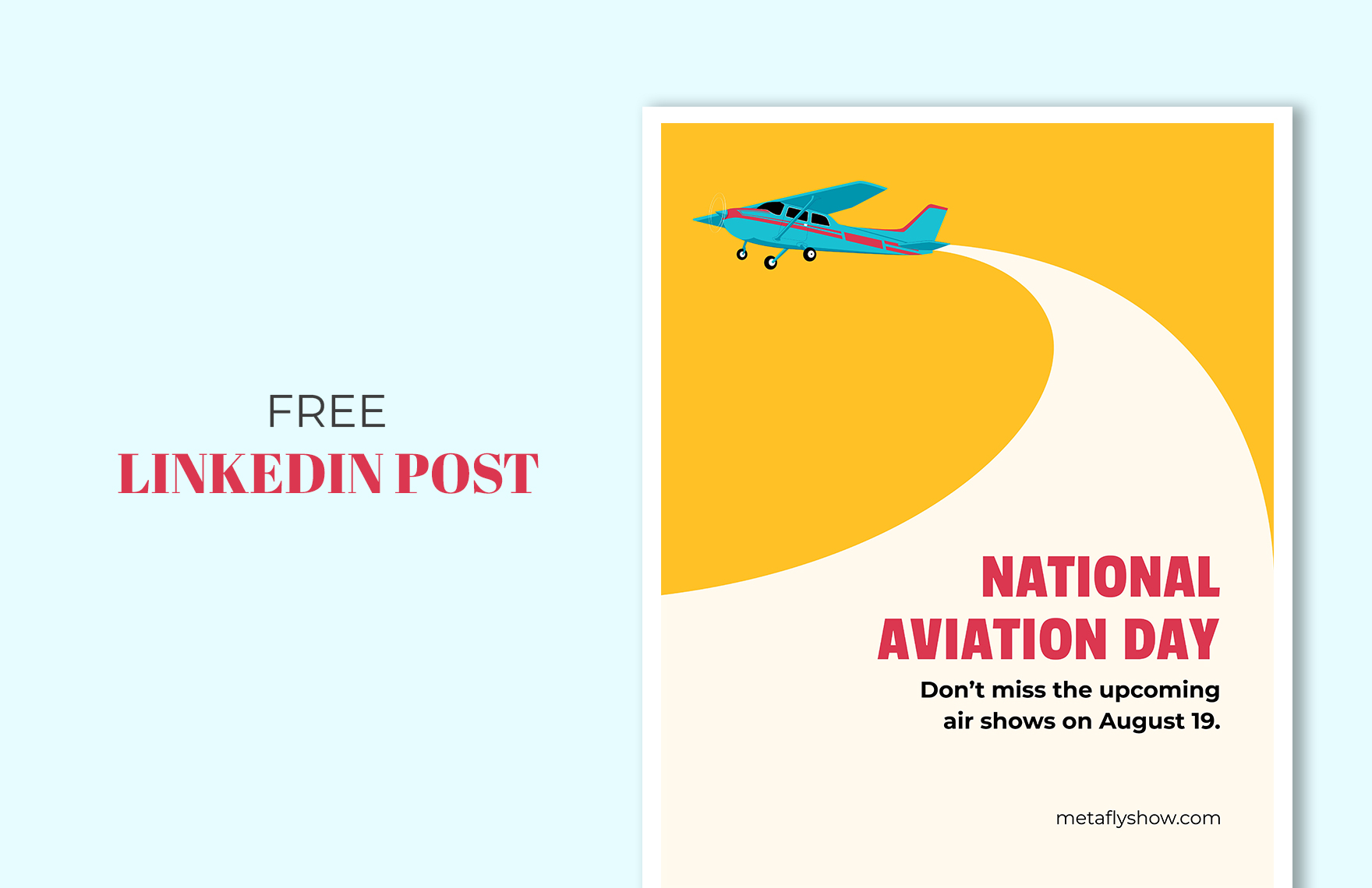 National Aviation Day LinkedIn Post Template