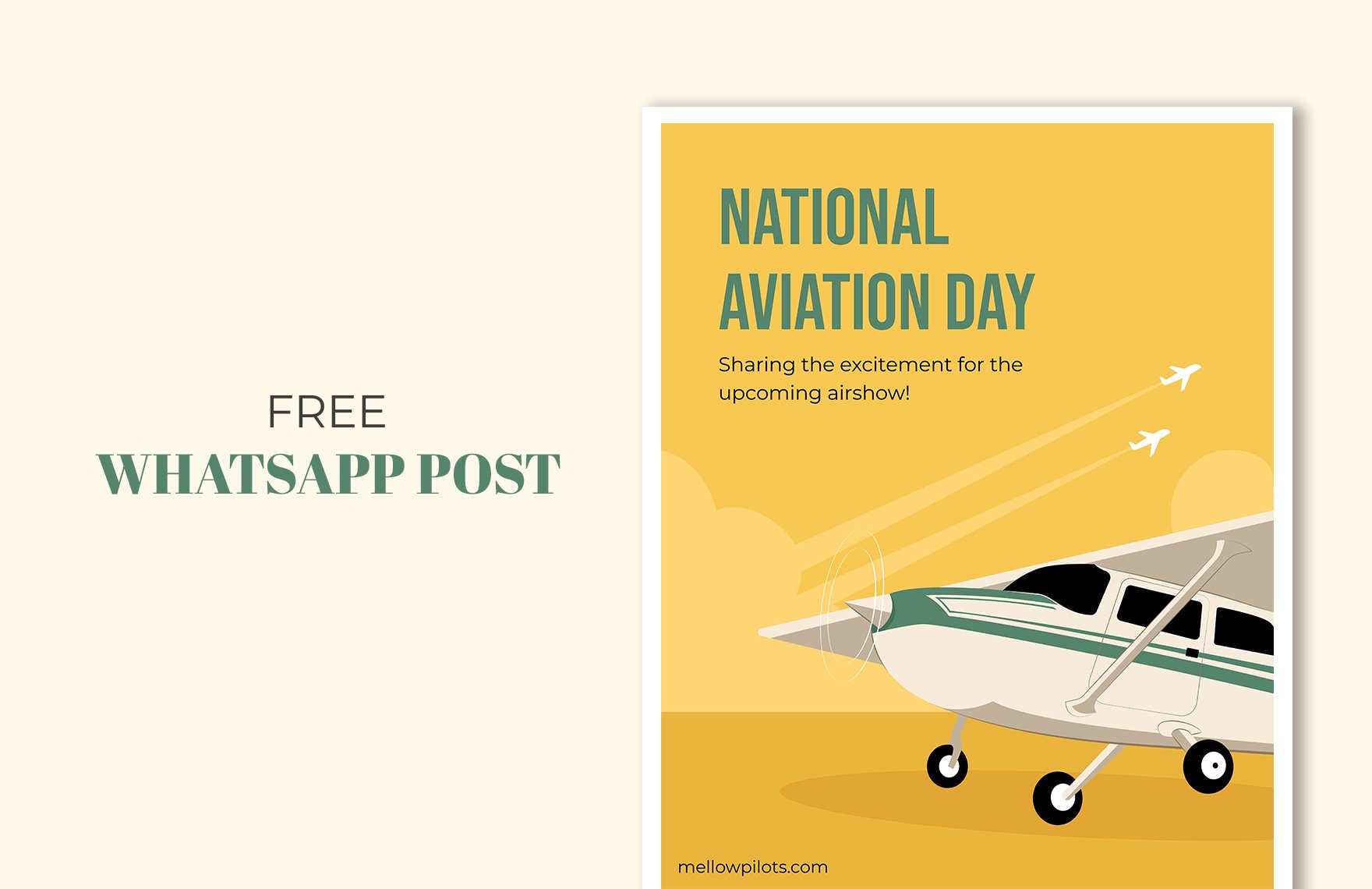 National Aviation Day WhatsApp Post Template