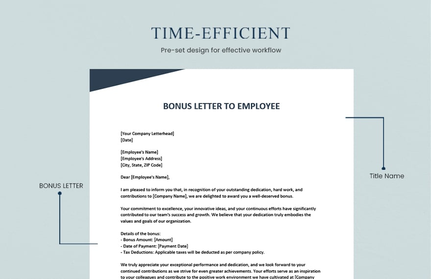 Bonus Letter To Employee