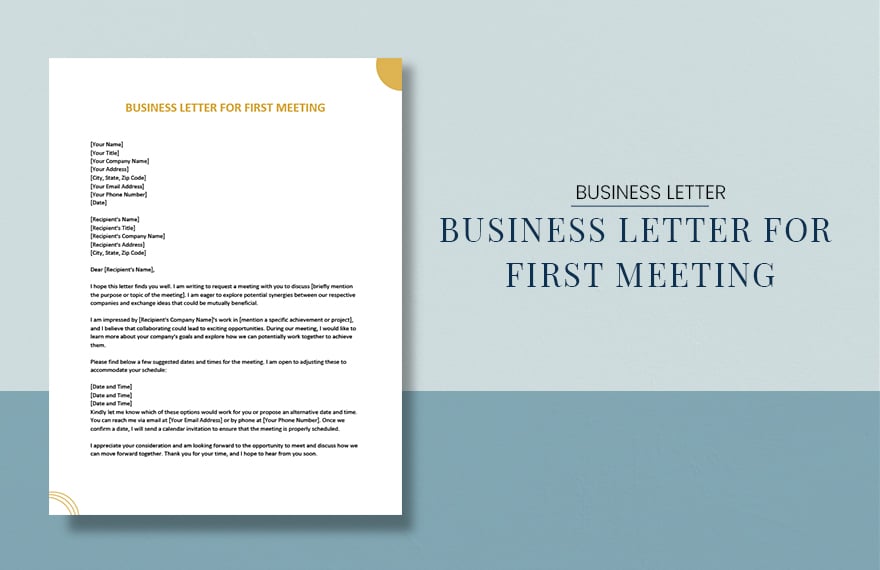 Business Letter For First Meeting