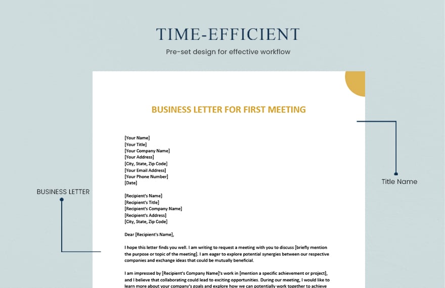 Business Letter For First Meeting